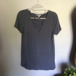Charlotte Russe dressy, blue v-neck